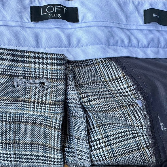 LOFT Pants - Loft Plus ~ Glen Plaid High Waist Curvy Wide Leg Trouser in size 16 NWOT